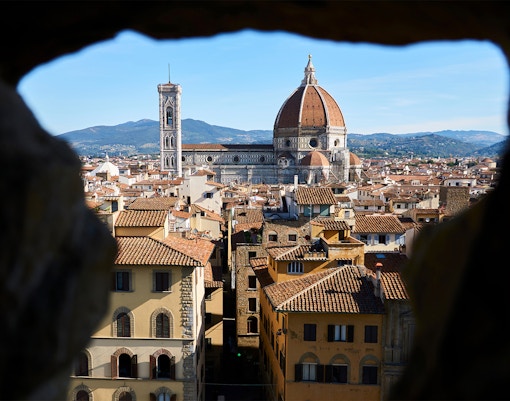 View of Florence Cathedral from Palazzo secret passage.