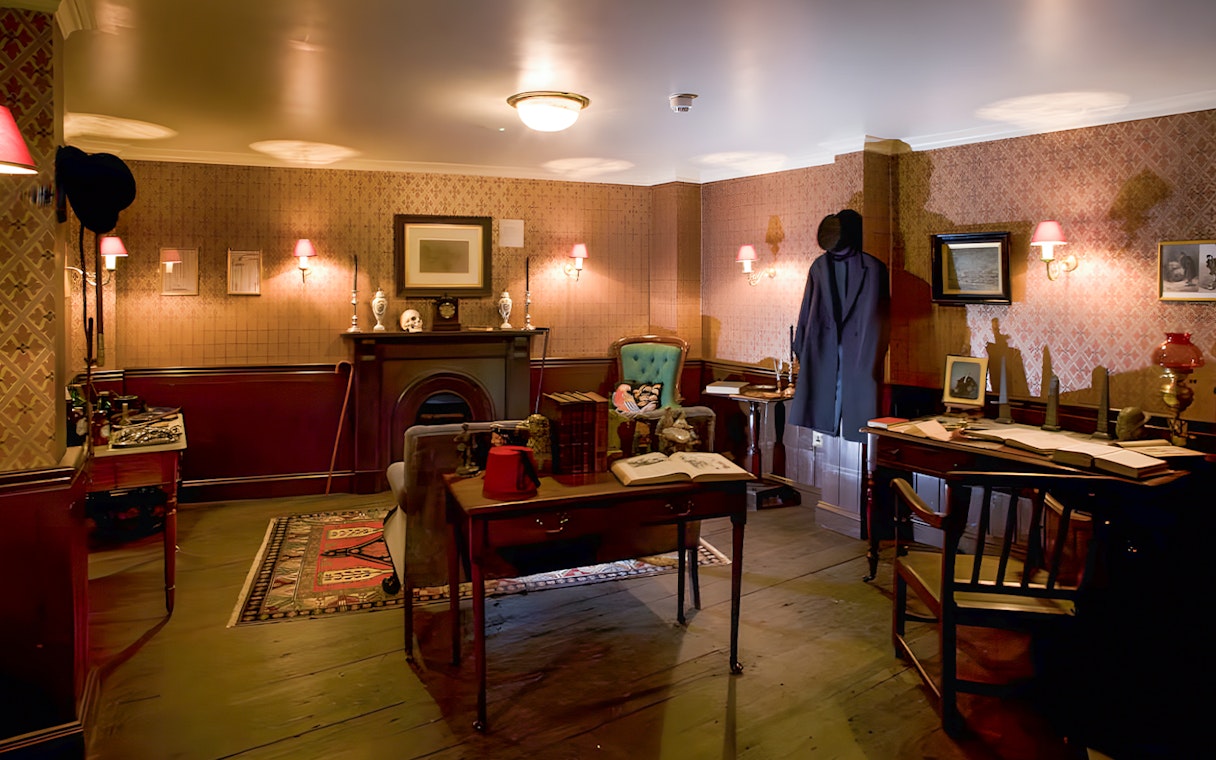 Jack the Ripper Museum interior with period furniture and historical artifacts.