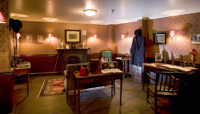 Jack the Ripper Museum interior with period furniture and historical artifacts.