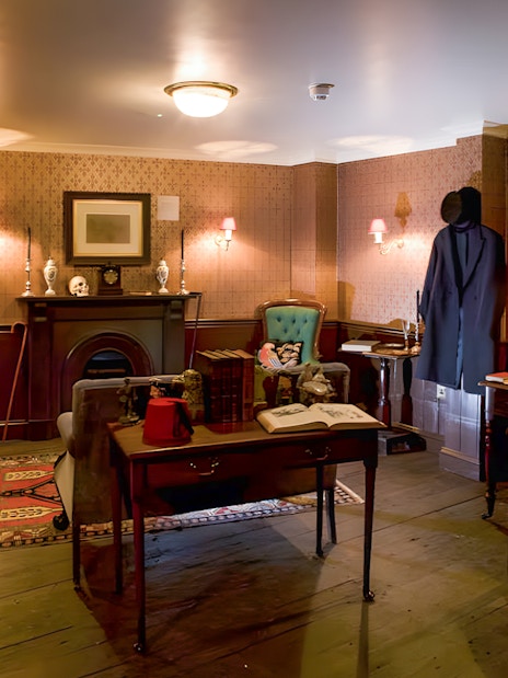 Jack the Ripper Museum interior with period furniture and historical artifacts.