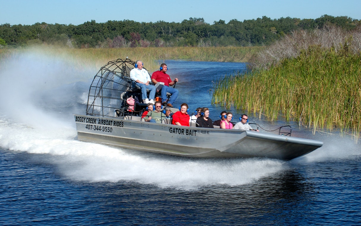 Airboat ride at Boggy Creek in Orlando, part of the Orlando Explorer Pass by Go City.