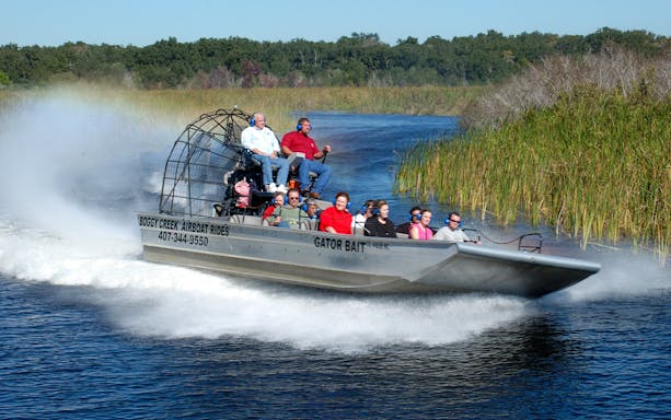 Airboat ride at Boggy Creek in Orlando, part of the Orlando Explorer Pass by Go City.
