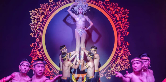 Calypso Cabaret performance with dancers in Bangkok.