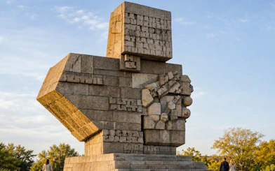 Westerplatte Monument in Gdansk, Poland, commemorating WWII battle site.