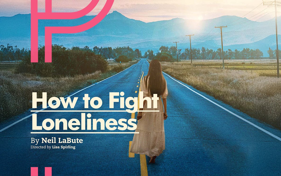 Woman walking alone on a rural road at sunset, text overlay "How to Fight Loneliness.