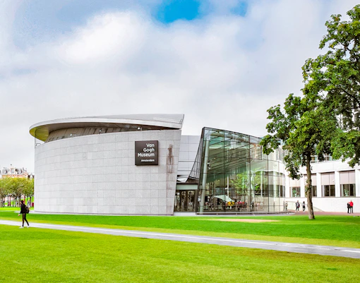 Van Gogh Museum exterior with modern architecture in Amsterdam.