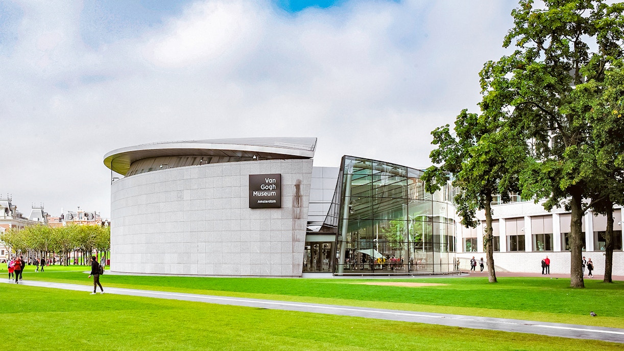 Van Gogh Museum exterior with modern architecture in Amsterdam.