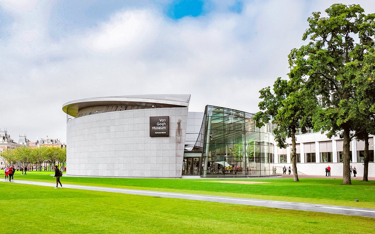 Van Gogh Museum exterior with modern architecture in Amsterdam.