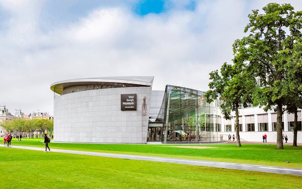 Van Gogh Museum exterior with modern architecture in Amsterdam.