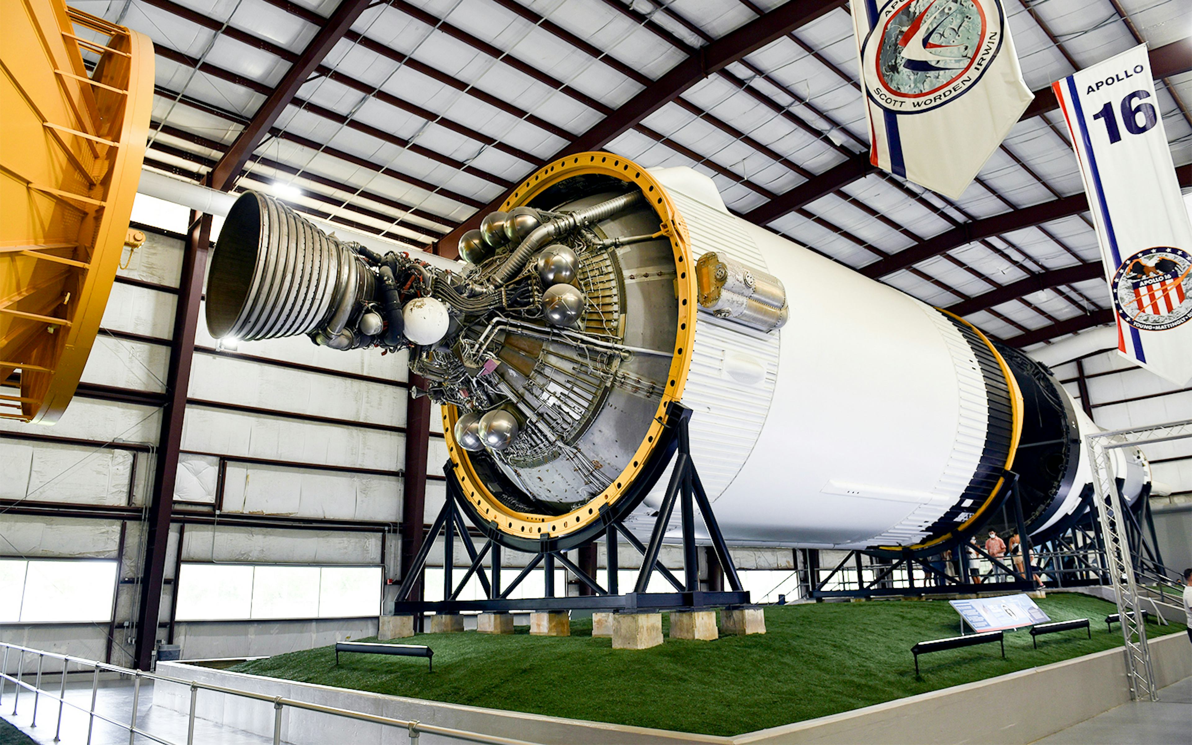 Saturn V Apollo exhibit outside the Houston Space Center