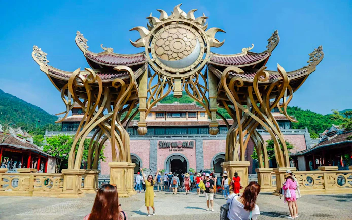 Time Gate entrance at Sun World Ba Na Hills theme park, Da Nang, Vietnam.