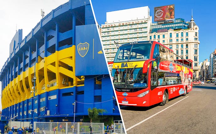 La Bombonera stadium and Buenos Aires city tour bus in Argentina