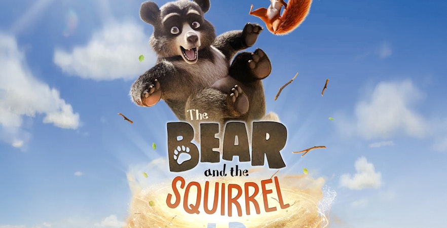 4D cinema poster featuring animated bear and squirrel at Sea Life Bangkok.