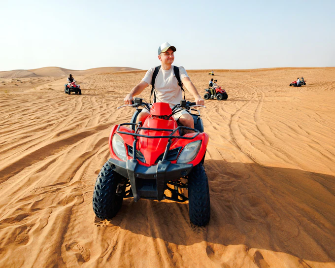 Quad Bike Dune Bashing Desert Safari Experience Including Dinner and Entertainment