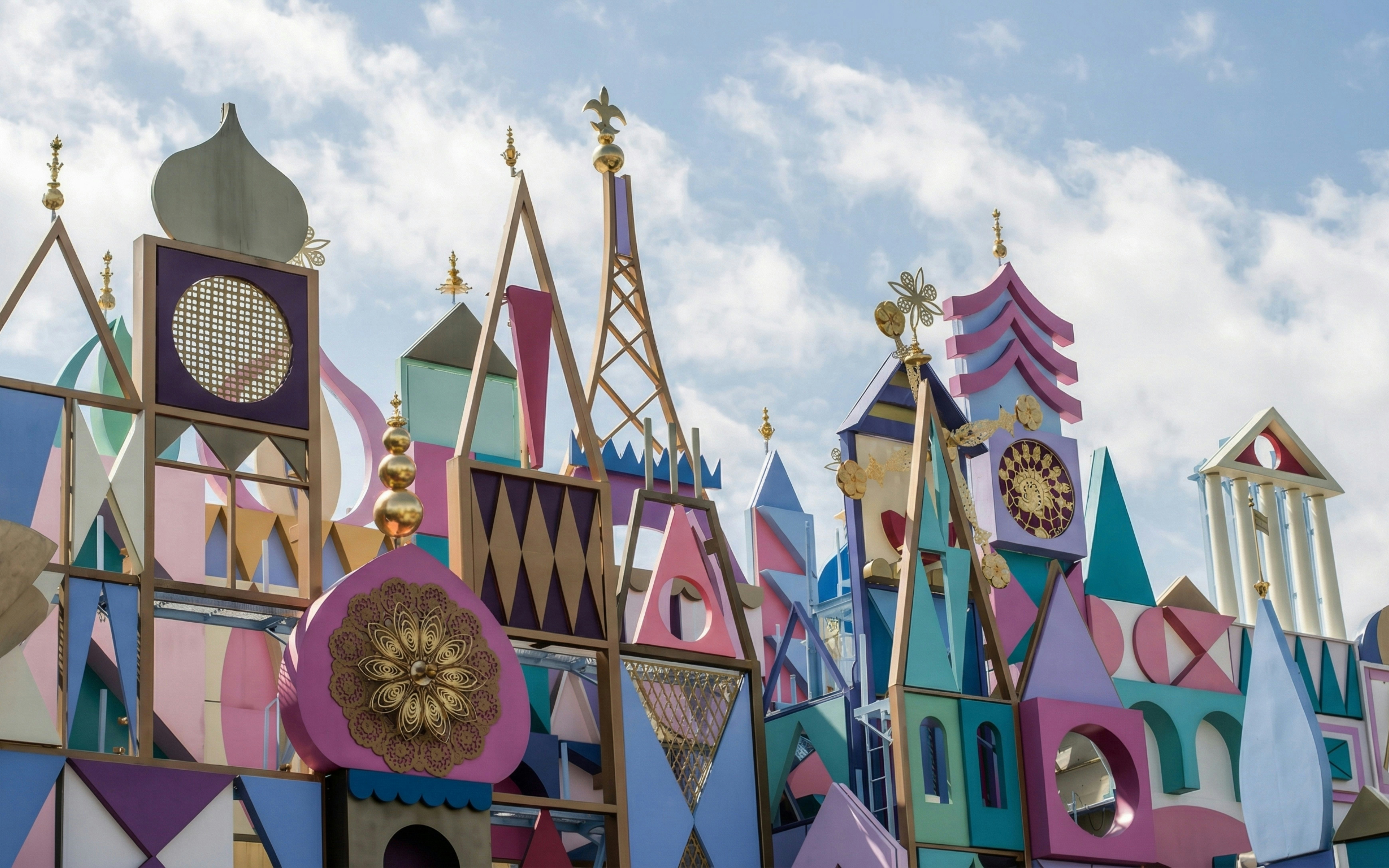 Colorful facade of "it's a small world" attraction in Fantasyland, Tokyo Disneyland, Japan.