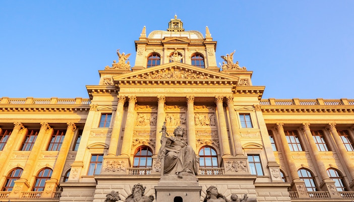 Detailed view of Czech National Museum in Prague, Czech Republic.