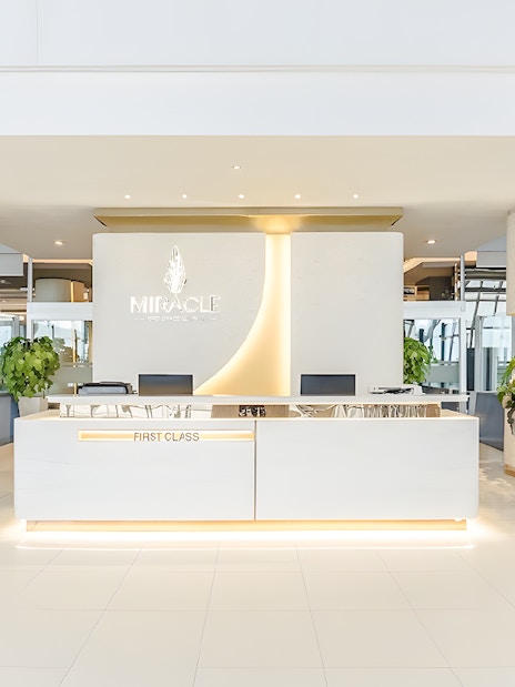 Miracle Lounge reception area at Bangkok Airport, Thailand.