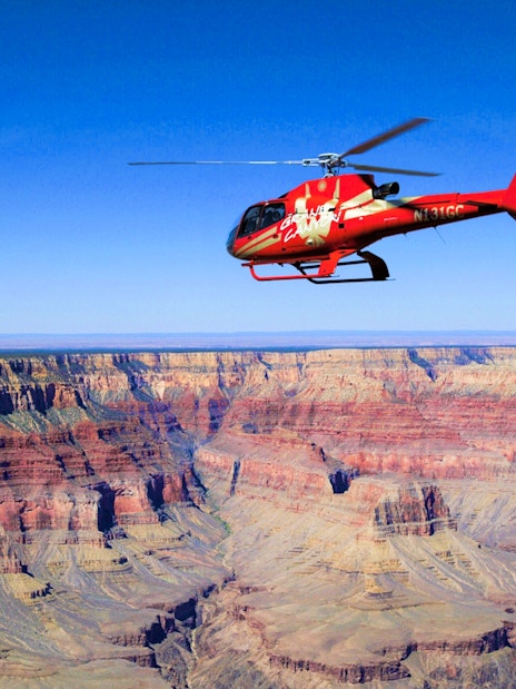 Helicopter flying over the Grand Canyon during a 45-min tour.