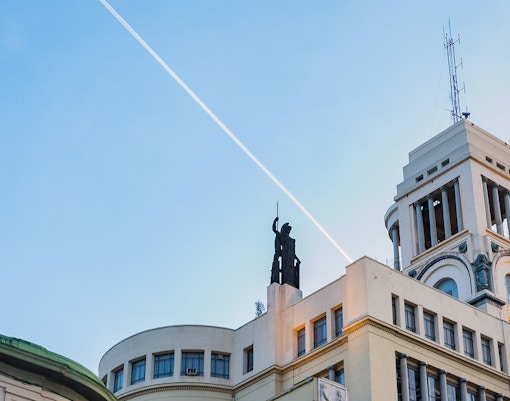 Circulo de Bellas Artes building with Madrid skyline in background.