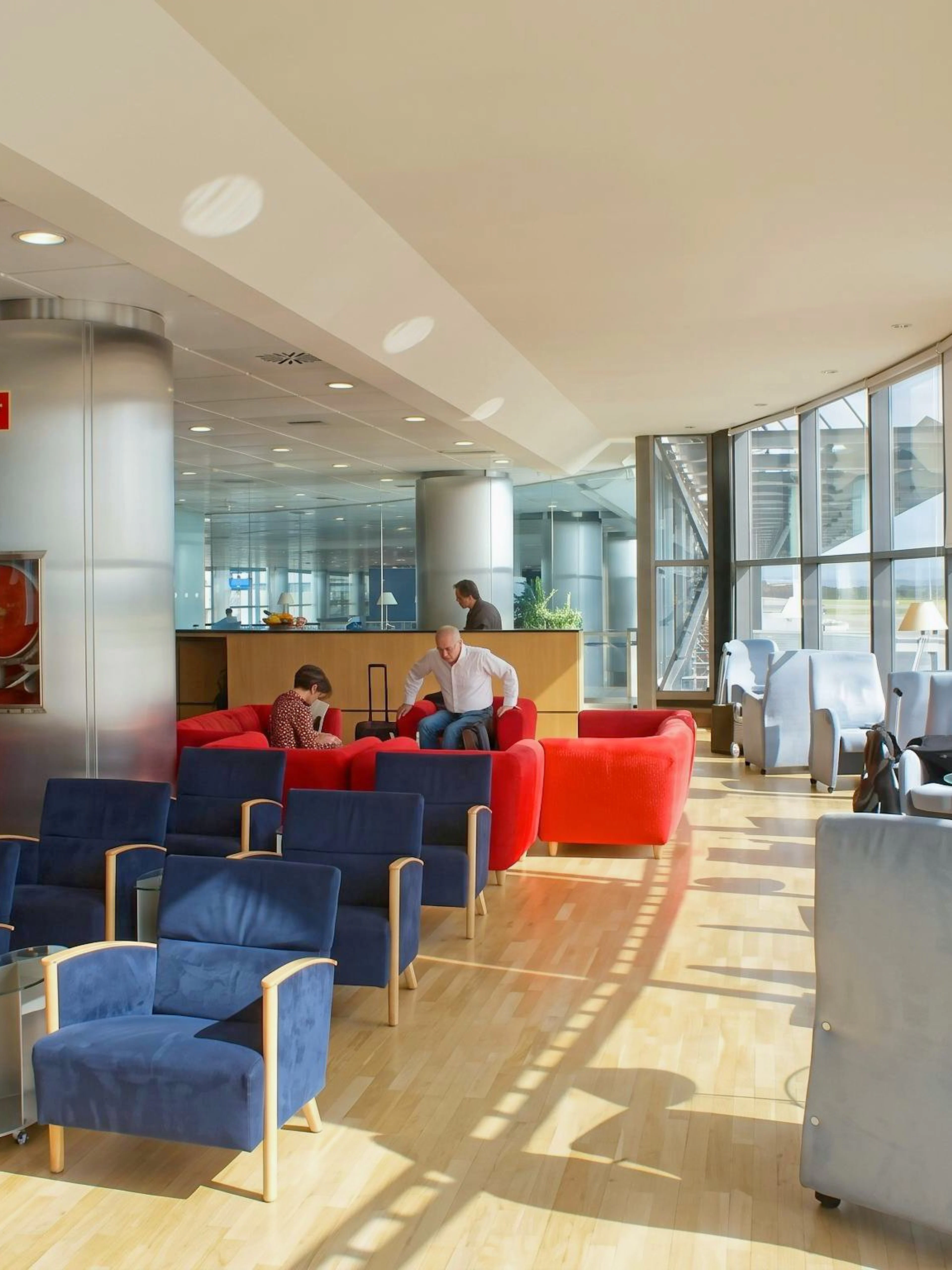 Sala VIP lounge seating area at Adolfo Suarez-Barajas Airport, Madrid, Terminal 3.
