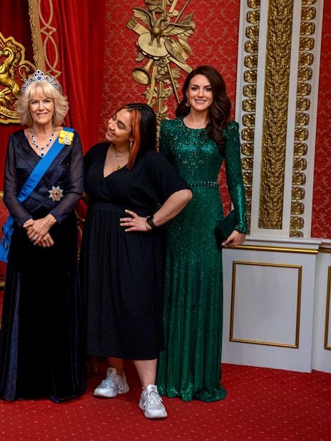 Wax figures of King Charles III and Queen Camilla at Madame Tussauds, part of Harry Potter Studio Tour combo.