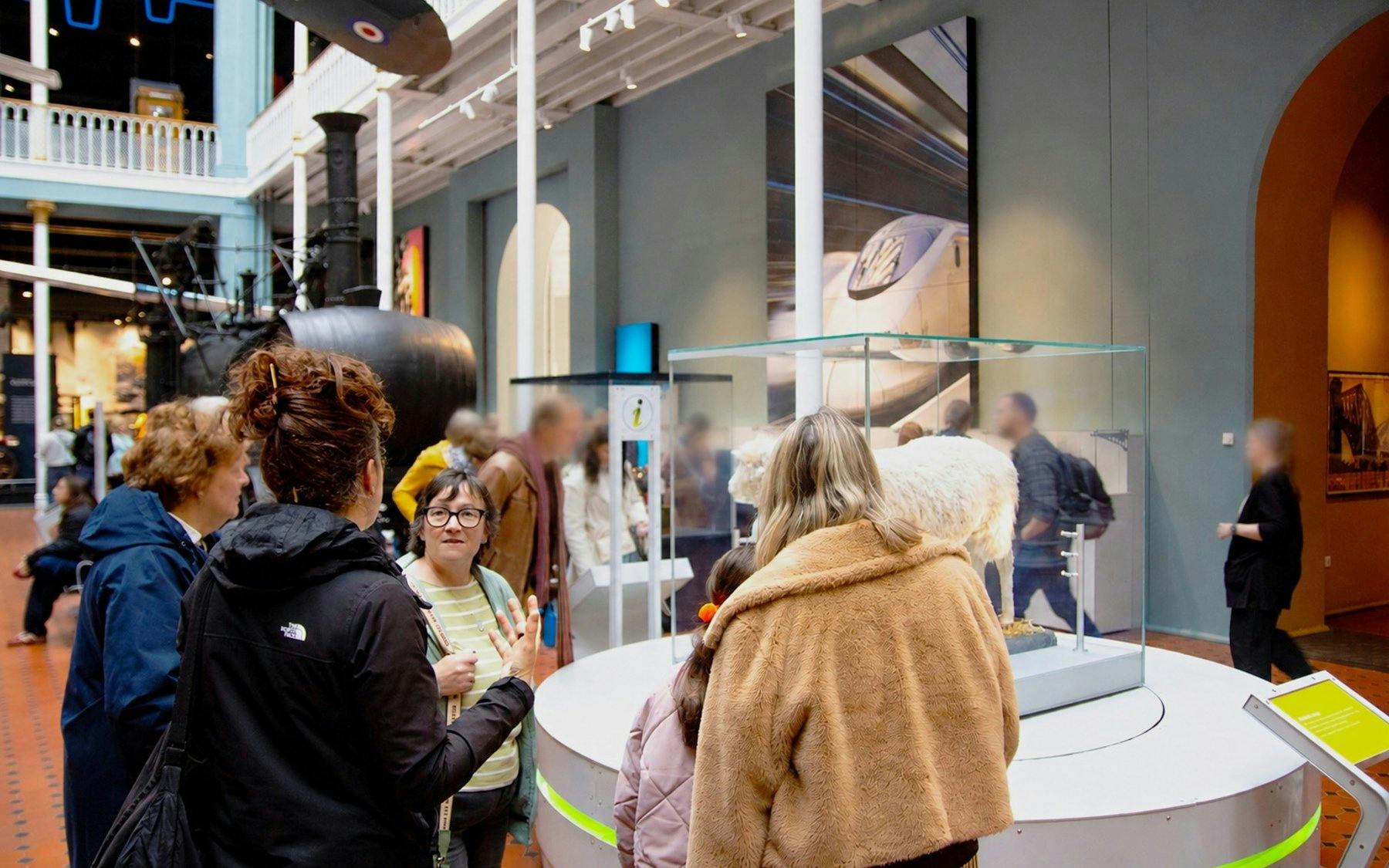 Visitors exploring exhibits at the National Museum of Scotland in Edinburgh.