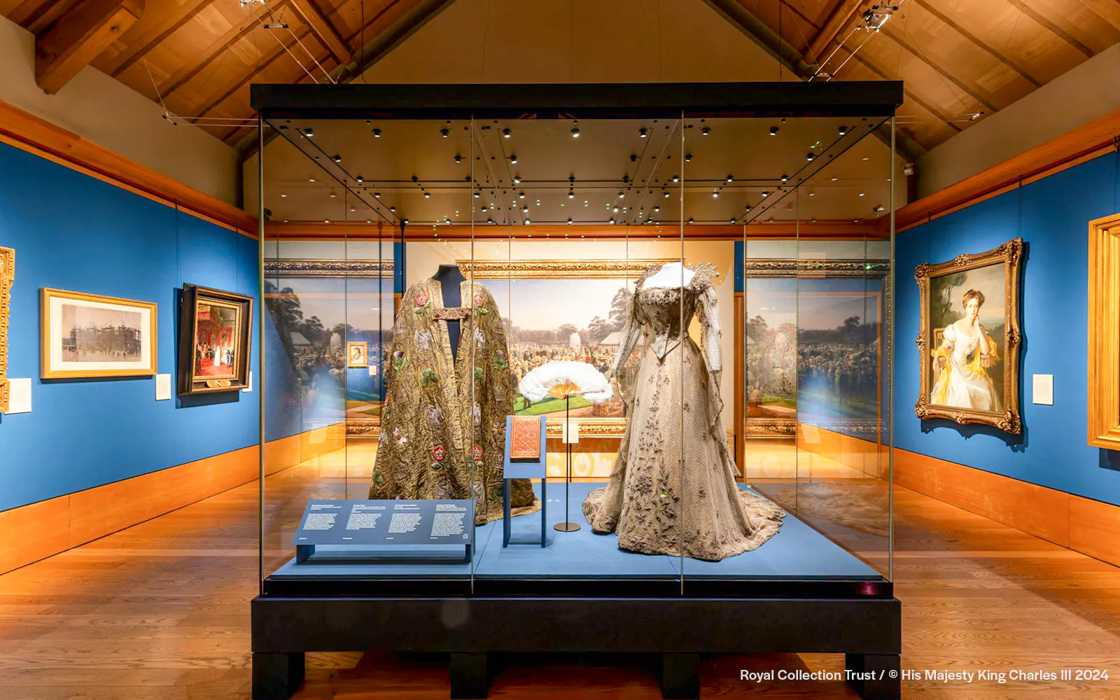 Edwardian gowns on display at the Kings Gallery, Palace of Holyroodhouse.