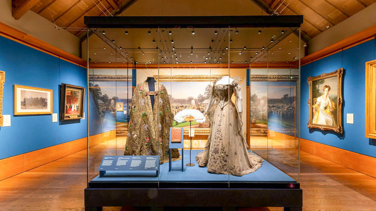 Edwardian gowns on display at the Kings Gallery, Palace of Holyroodhouse.