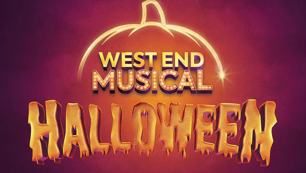 West End Musical Halloween logo with pumpkin outline.