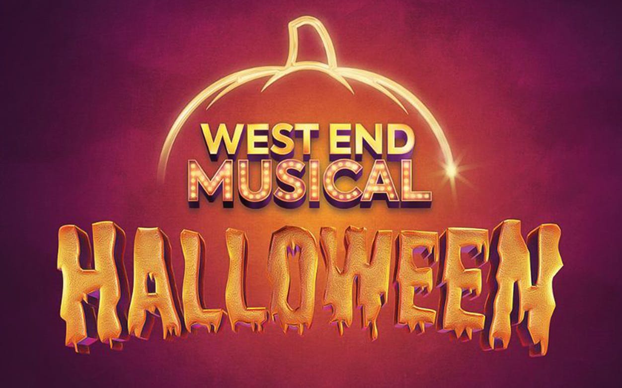 West End Musical Halloween logo with pumpkin outline.
