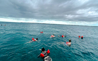 nassau party catamaran cruise to private beach club with snorkeling, pigs & turtles, and lunch-4