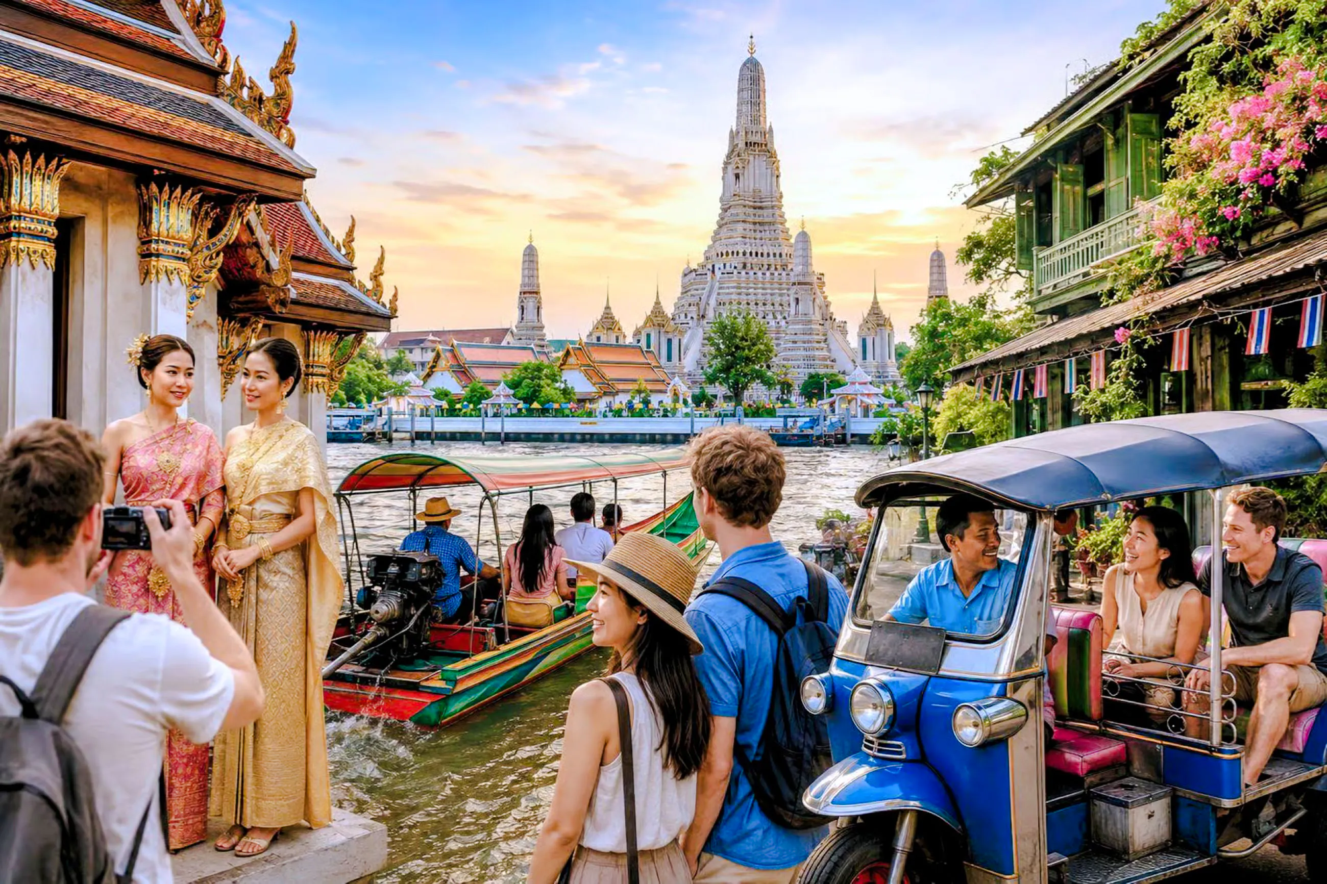 bangkok icons: wat arun thai costume, canals & tuk-tuk adventure-1