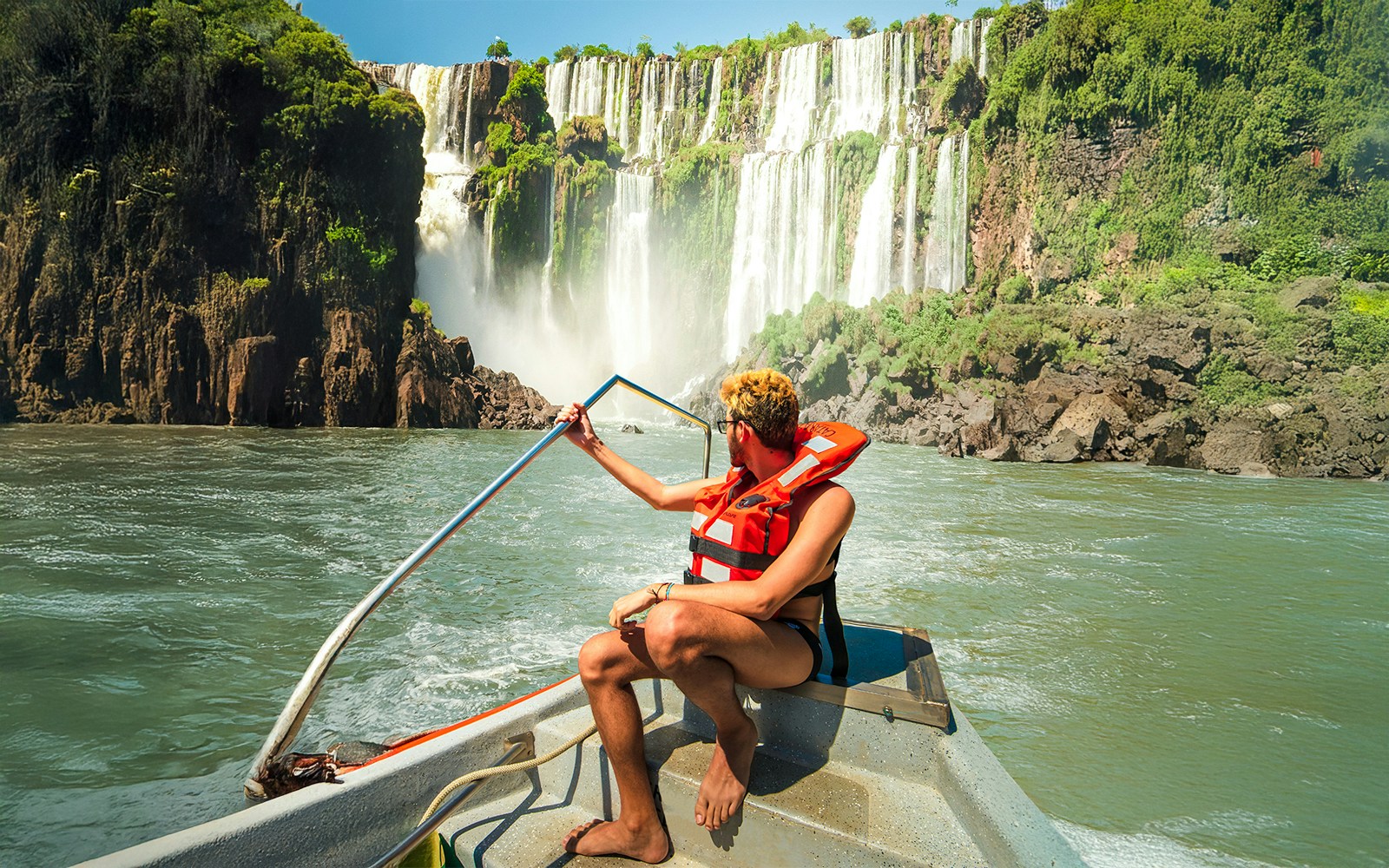 Boat safari overlooking the Iguazu Falls