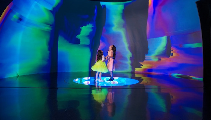 Kids exploring the pool at AYA Universe, Dubai.