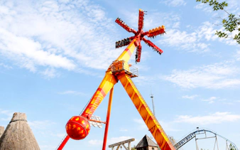 Guests on a thrilling ride at Vialand Theme Park, Istanbul.