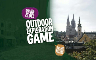 Zagreb Cathedral and cityscape featured in self-guided exploration game.
