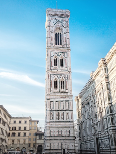 Giotto's Campanile beside Florence Cathedral, part of Florence in a Day tour.