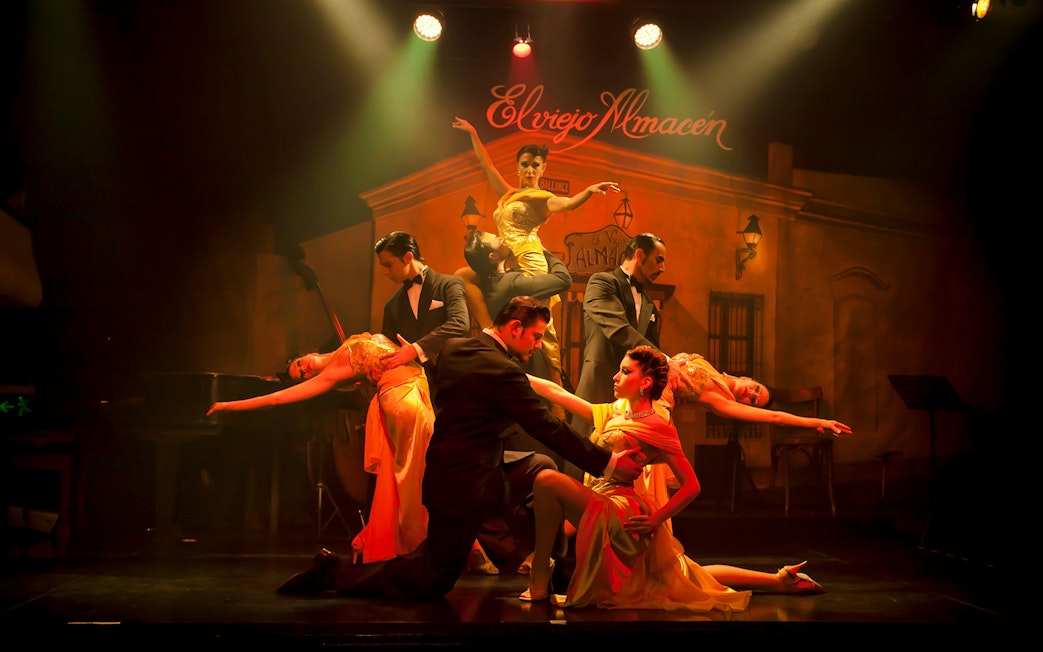 Tango dancers performing at El Viejo Almacén in Buenos Aires.