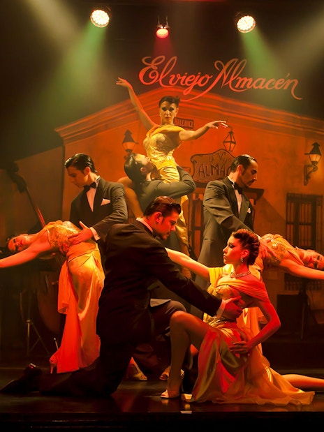 Tango dancers performing at El Viejo Almacén in Buenos Aires.