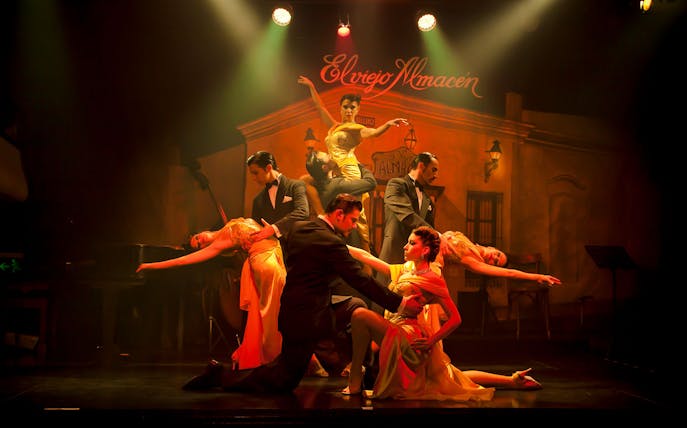 Tango dancers performing at El Viejo Almacén in Buenos Aires.