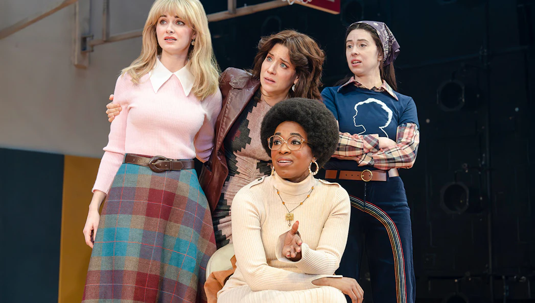 Four actors performing in the Liberation Broadway show.