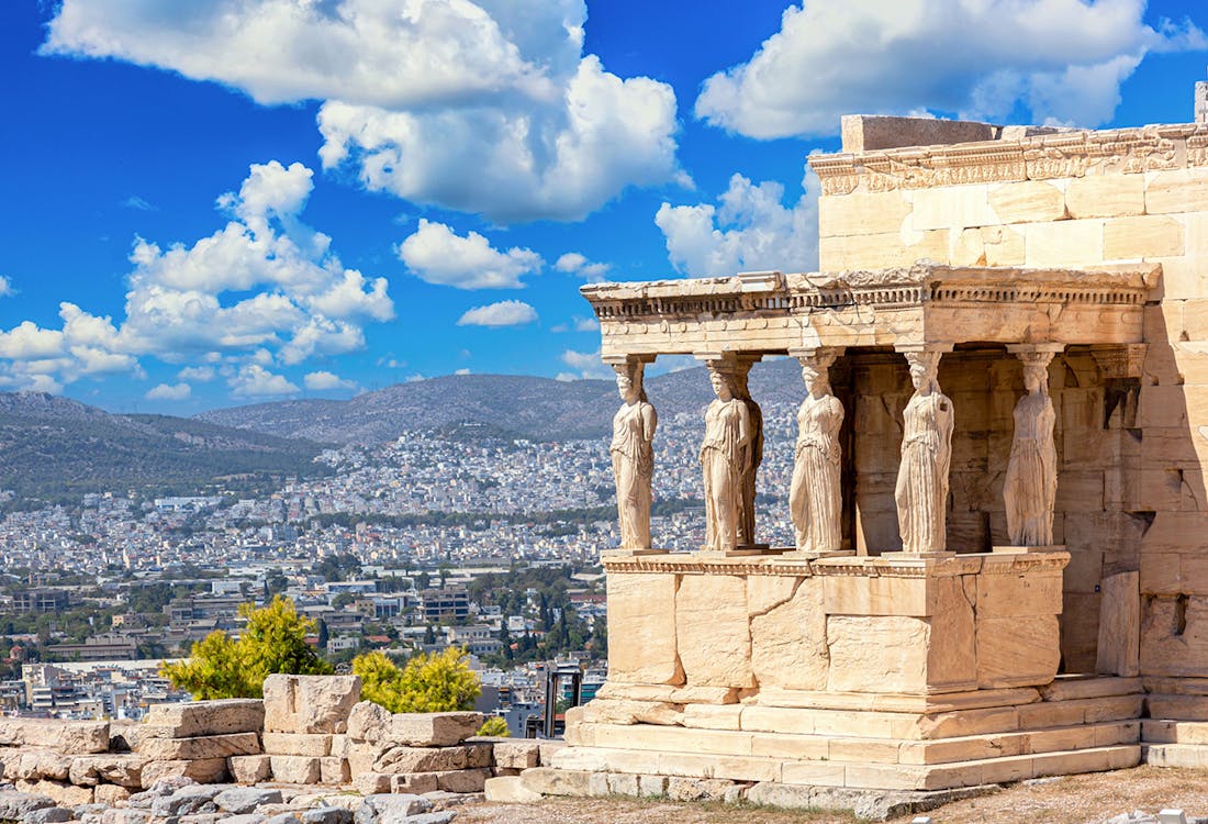 Erechtheion columns, Athens, Greece.