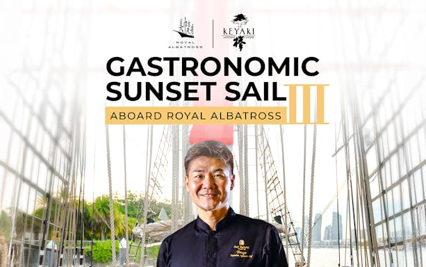 Gastronomic sunset sail on The Royal Albatross with chef, featuring special dinner cruise.