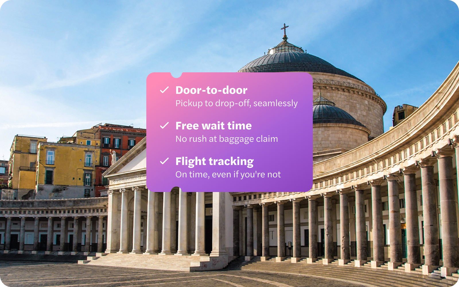 Naples International Airport private transfer service with seamless pickup, free wait time, and flight tracking.