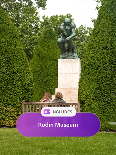 Rodin Museum garden with The Thinker statue, Paris Museum pass.