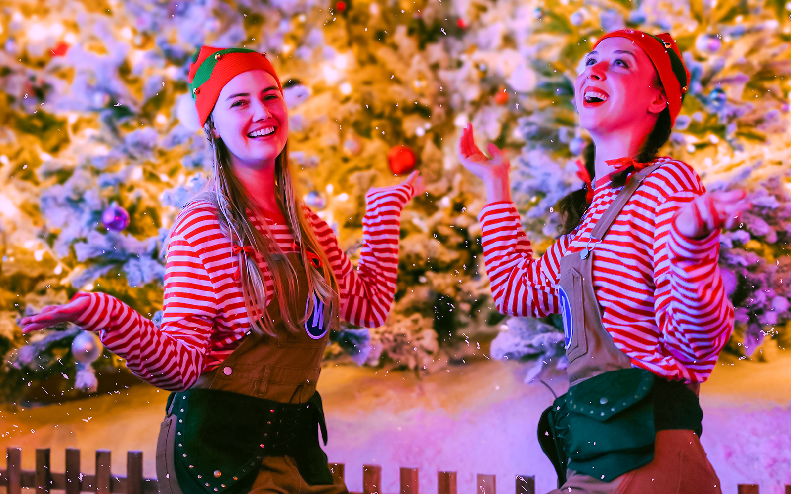 Santa's elves celebrating at Wundrful World of Christmas, Sydney.