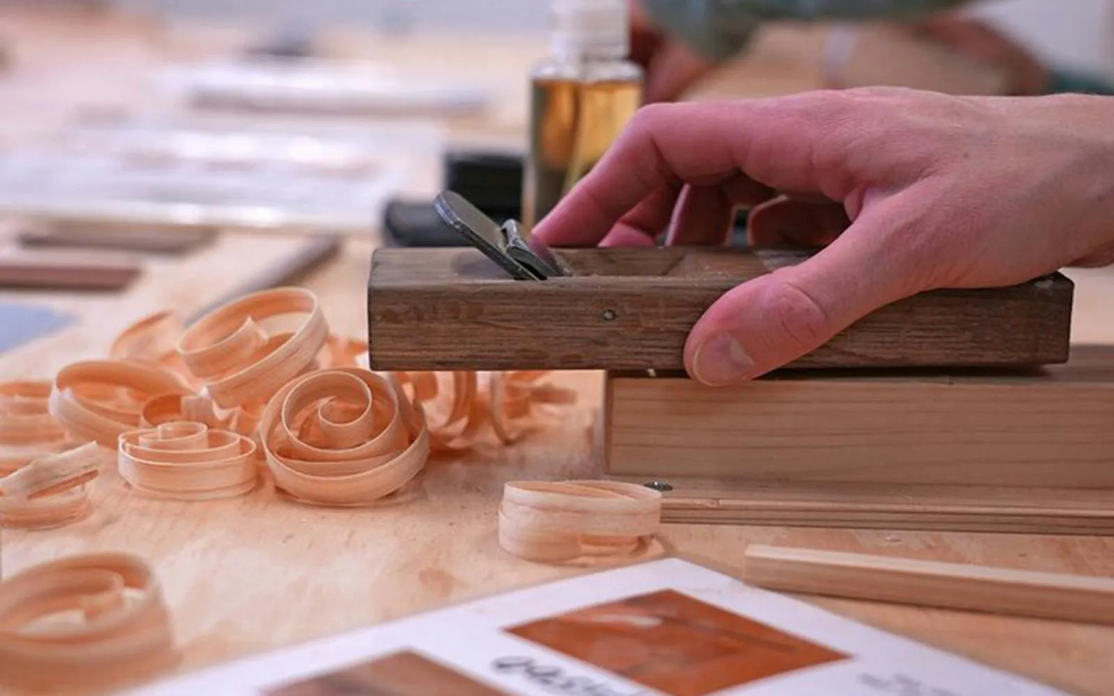 Chopsticks being crafted by hand in Tokyo Asakusa workshop.