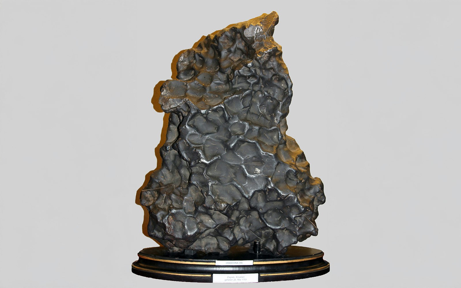 Hraschina Meteorite on display at Natural History Museum Vienna.