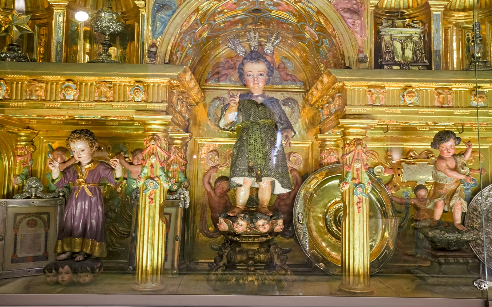 Treasury artifacts inside the Royal Chapel, Seville Cathedral, Spain.