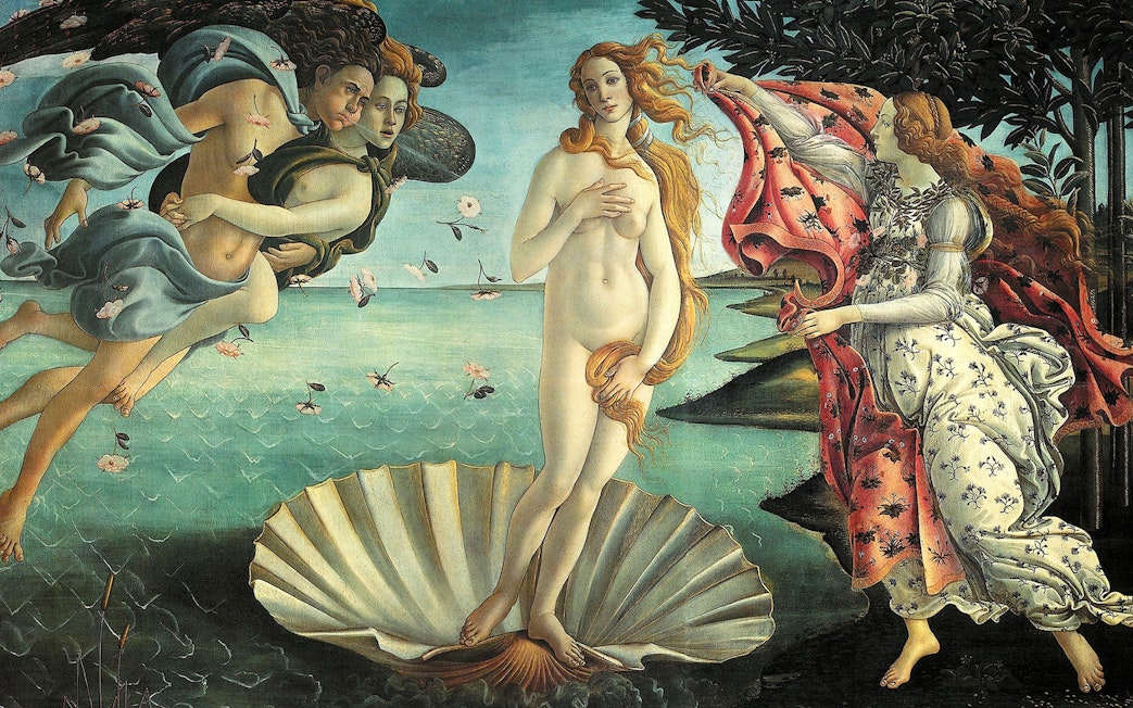 Botticelli's 'The Birth of Venus' at Uffizi Gallery, featured on Florence walking tour.
